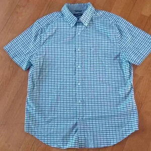 Nautica Men's Large Cotton Short Sleeve Button Down Shirt